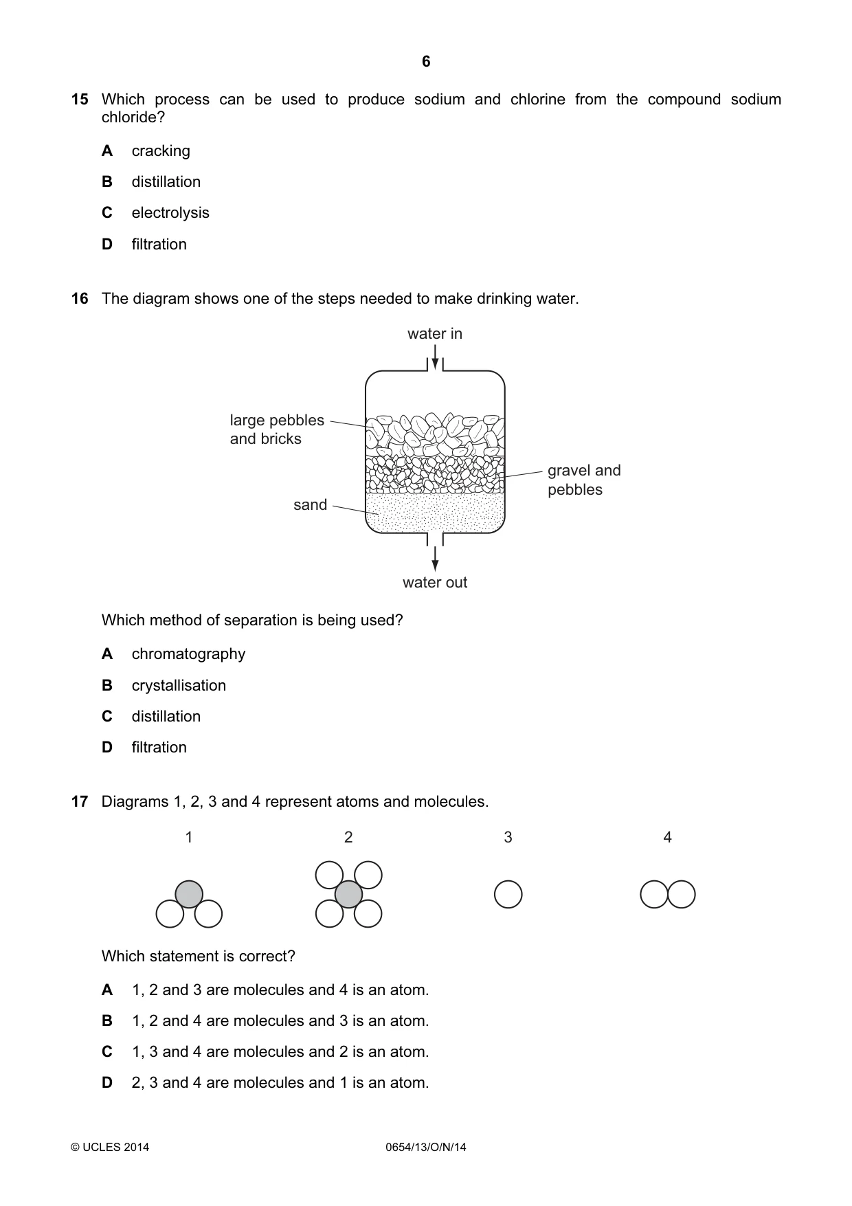 Cambridge IGCSE Sciences - Co-ordinated (Double) 0654 2014 Oct/Nov Paper 1 · Variant 3 question paper, page 6 of 20