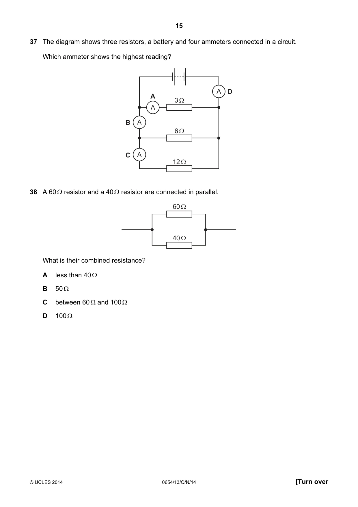 Cambridge IGCSE Sciences - Co-ordinated (Double) 0654 2014 Oct/Nov Paper 1 · Variant 3 question paper, page 15 of 20
