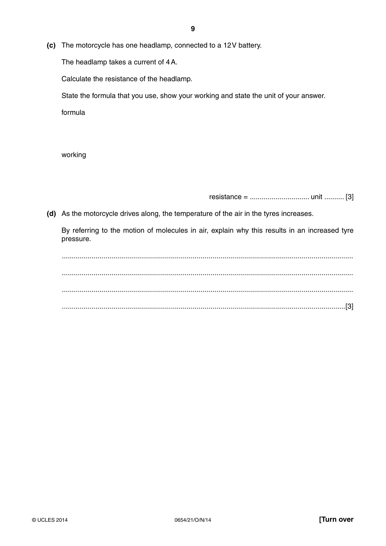 Cambridge IGCSE Sciences - Co-ordinated (Double) 0654 2014 Oct/Nov Paper 2 · Variant 1 question paper, page 9 of 32