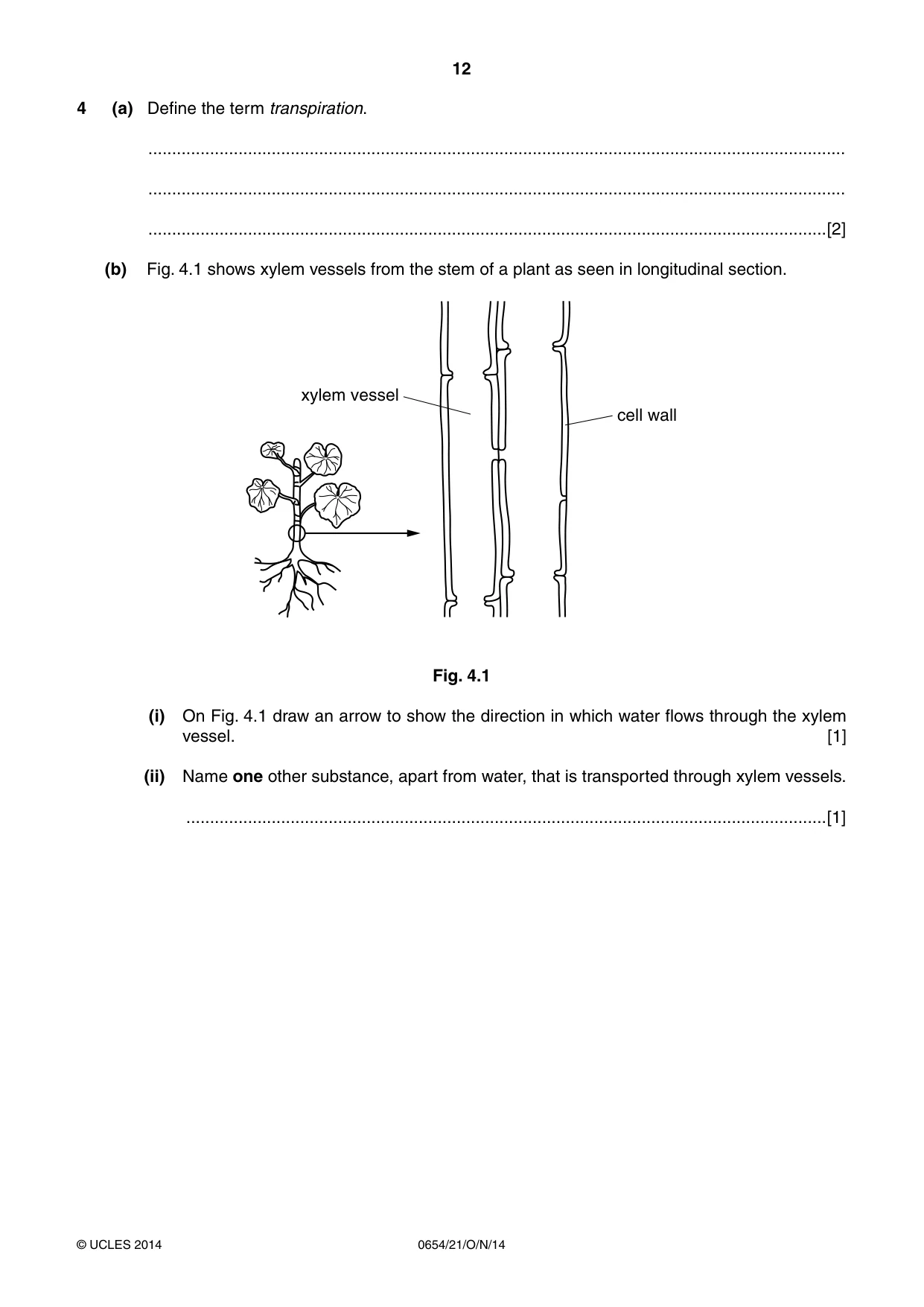 Cambridge IGCSE Sciences - Co-ordinated (Double) 0654 2014 Oct/Nov Paper 2 · Variant 1 question paper, page 12 of 32