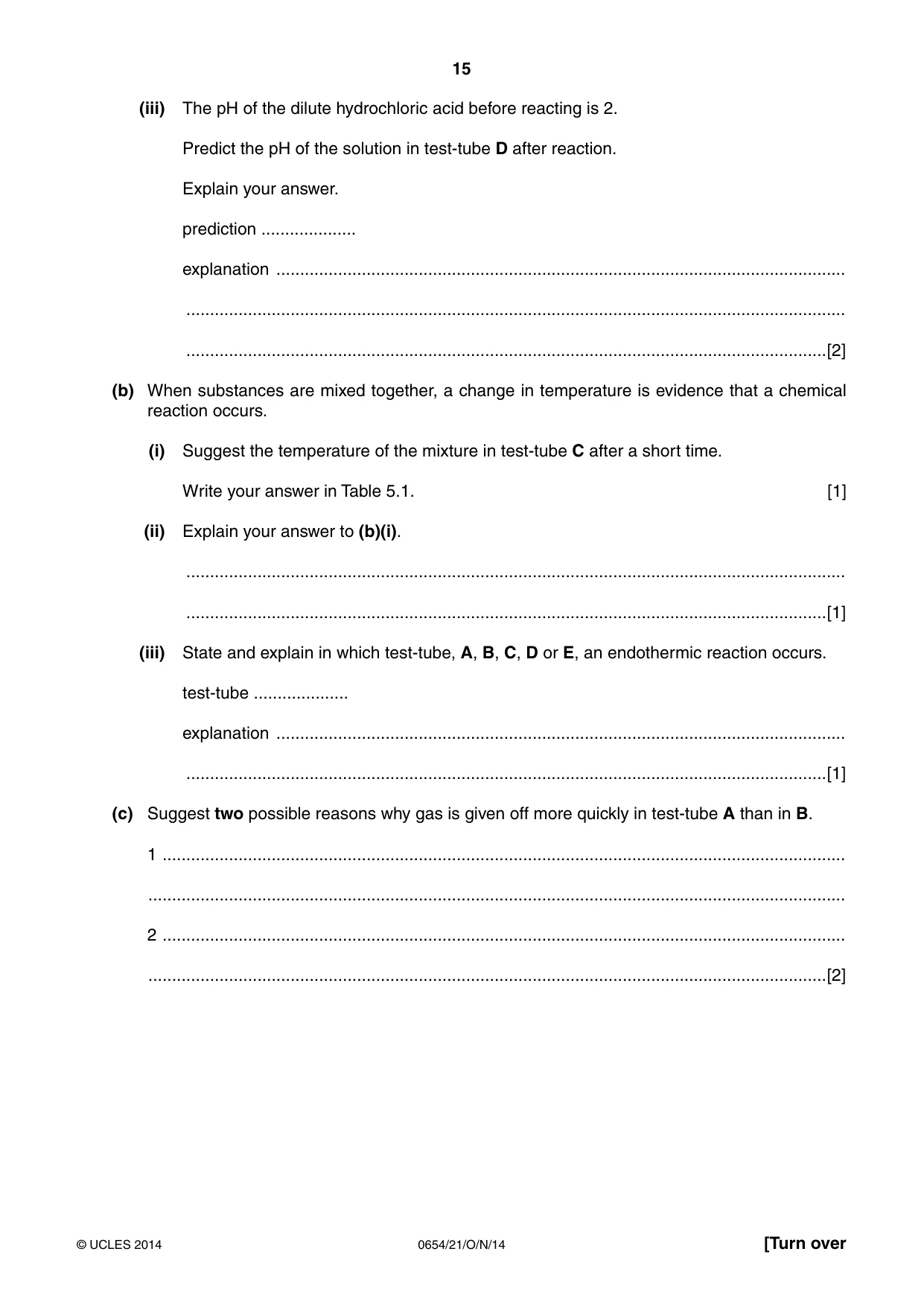 Cambridge IGCSE Sciences - Co-ordinated (Double) 0654 2014 Oct/Nov Paper 2 · Variant 1 question paper, page 15 of 32