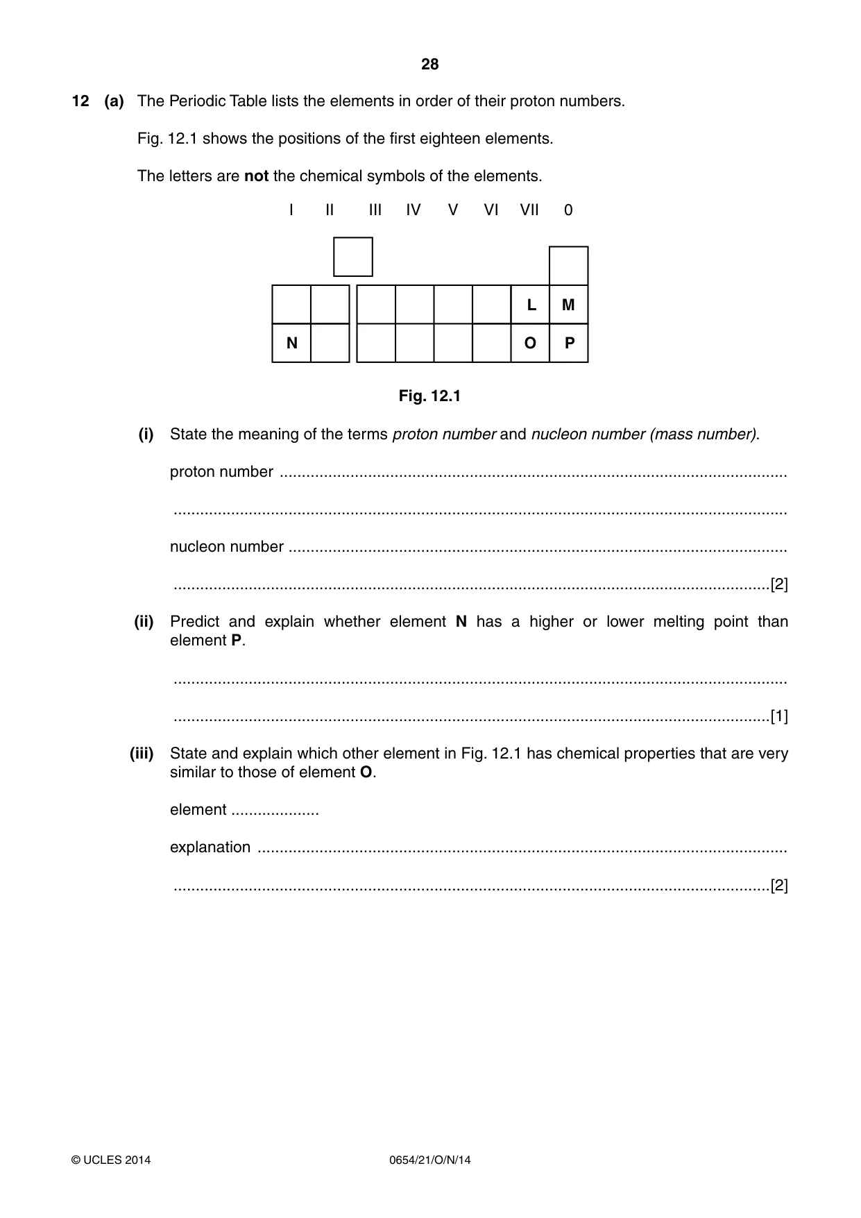 Cambridge IGCSE Sciences - Co-ordinated (Double) 0654 2014 Oct/Nov Paper 2 · Variant 1 question paper, page 28 of 32