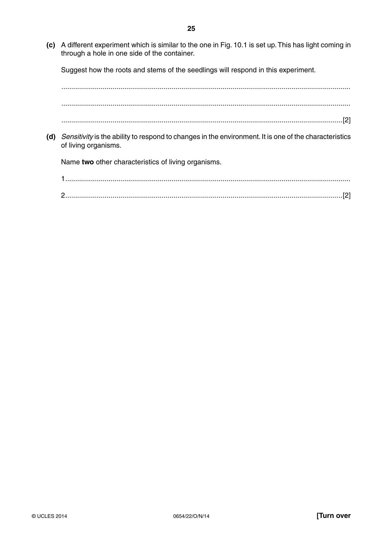 Cambridge IGCSE Sciences - Co-ordinated (Double) 0654 2014 Oct/Nov Paper 2 · Variant 2 question paper, page 25 of 32