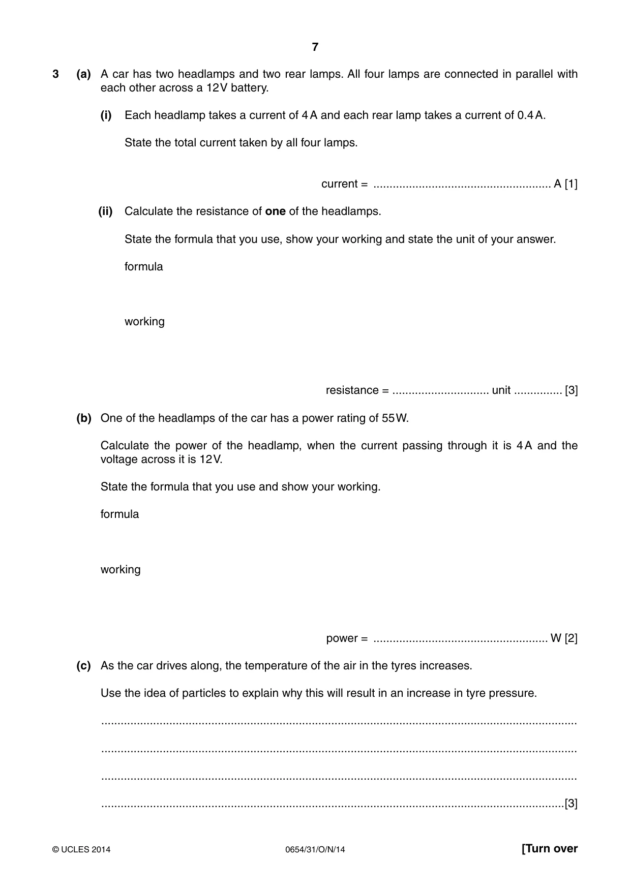 Cambridge IGCSE Sciences - Co-ordinated (Double) 0654 2014 Oct/Nov Paper 3 · Variant 1 question paper, page 7 of 32
