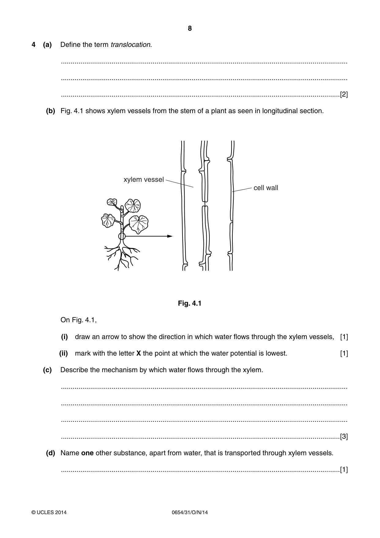 Cambridge IGCSE Sciences - Co-ordinated (Double) 0654 2014 Oct/Nov Paper 3 · Variant 1 question paper, page 8 of 32