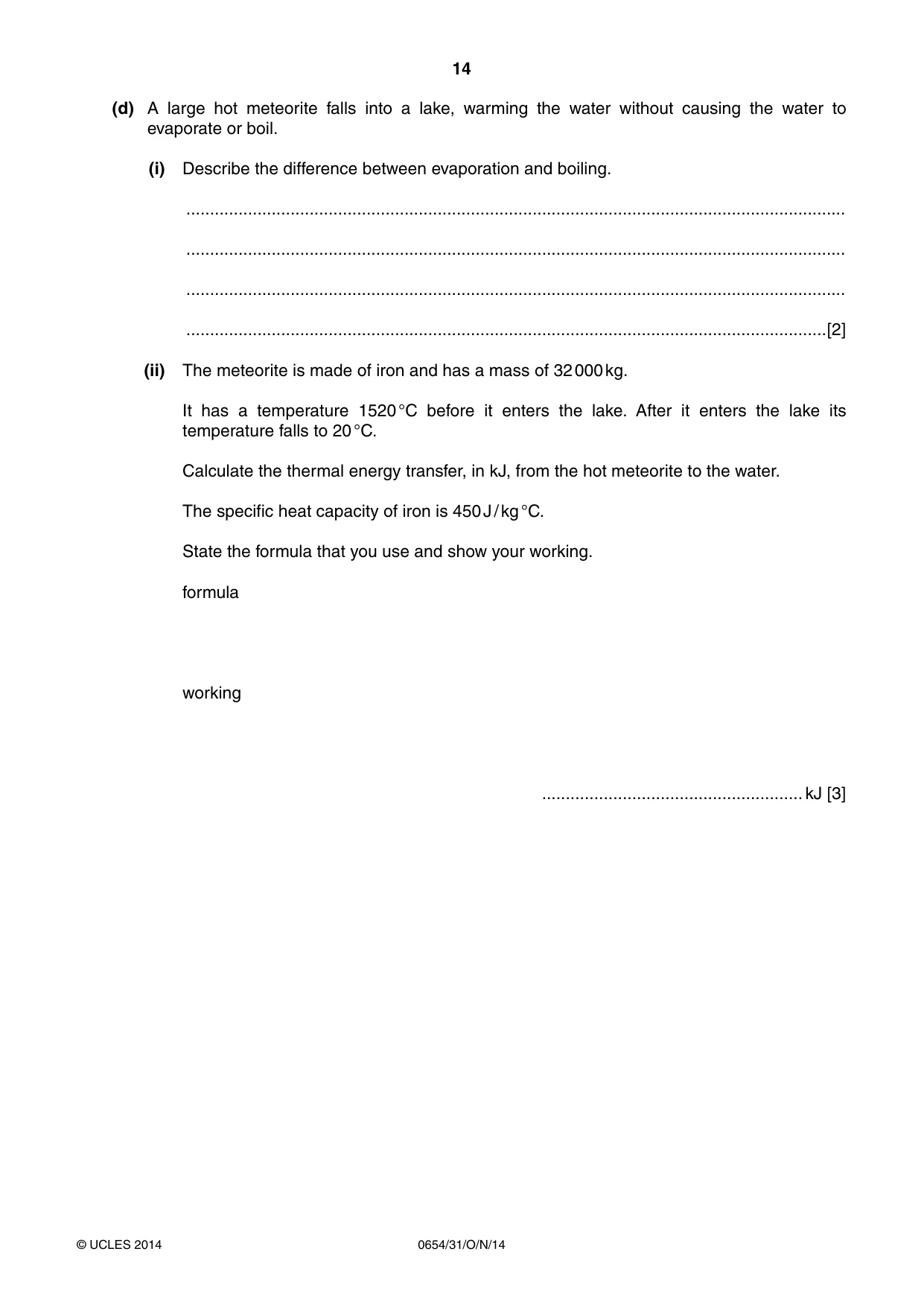 Cambridge IGCSE Sciences - Co-ordinated (Double) 0654 2014 Oct/Nov Paper 3 · Variant 1 question paper, page 14 of 32