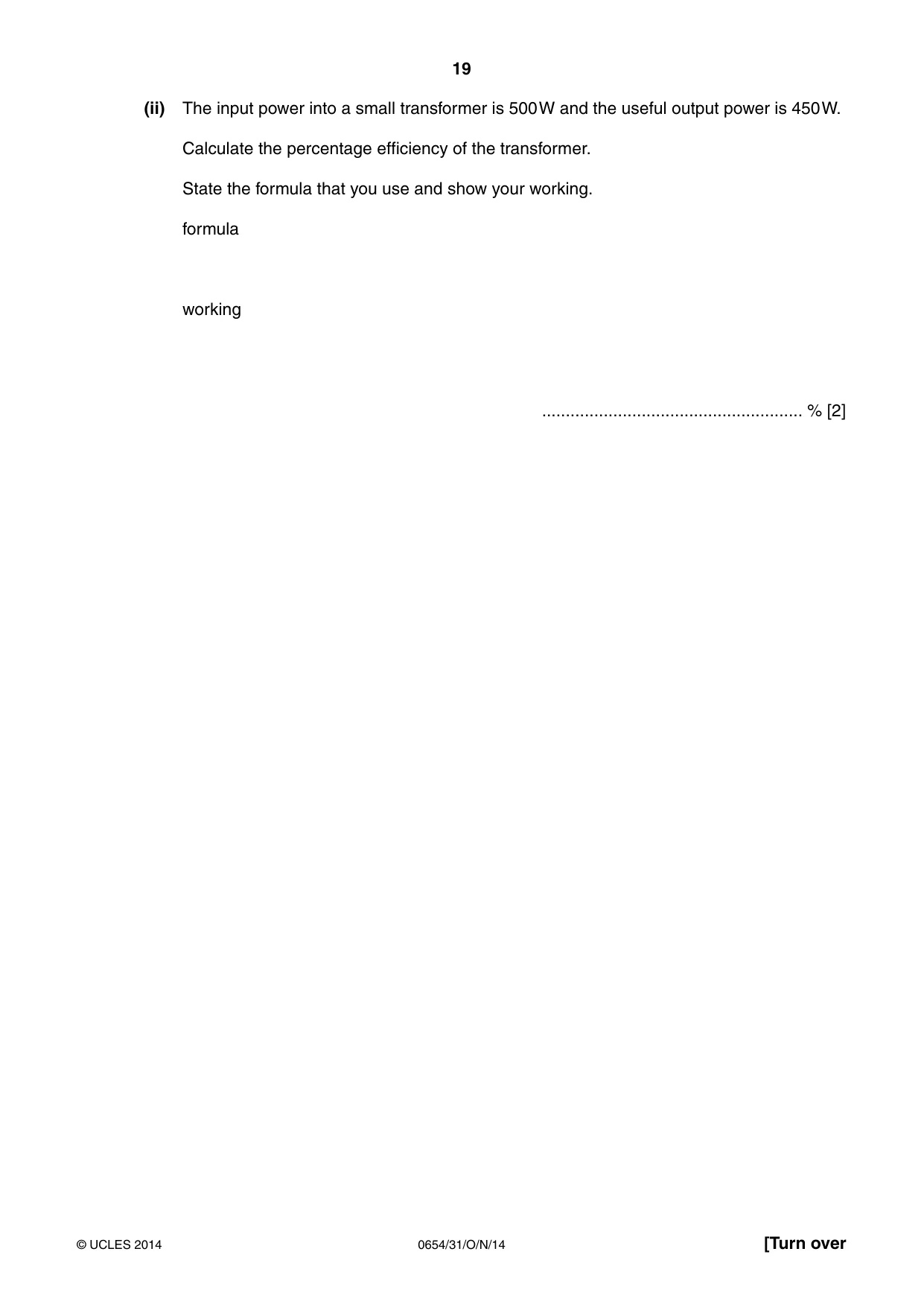 Cambridge IGCSE Sciences - Co-ordinated (Double) 0654 2014 Oct/Nov Paper 3 · Variant 1 question paper, page 19 of 32