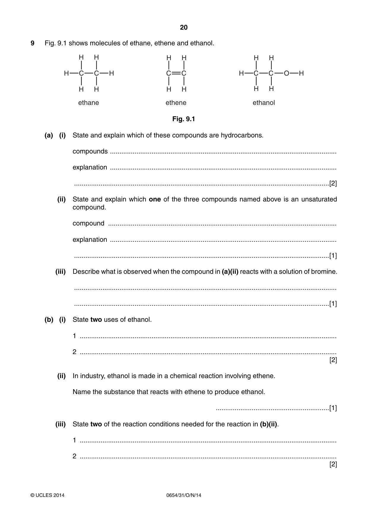 Cambridge IGCSE Sciences - Co-ordinated (Double) 0654 2014 Oct/Nov Paper 3 · Variant 1 question paper, page 20 of 32