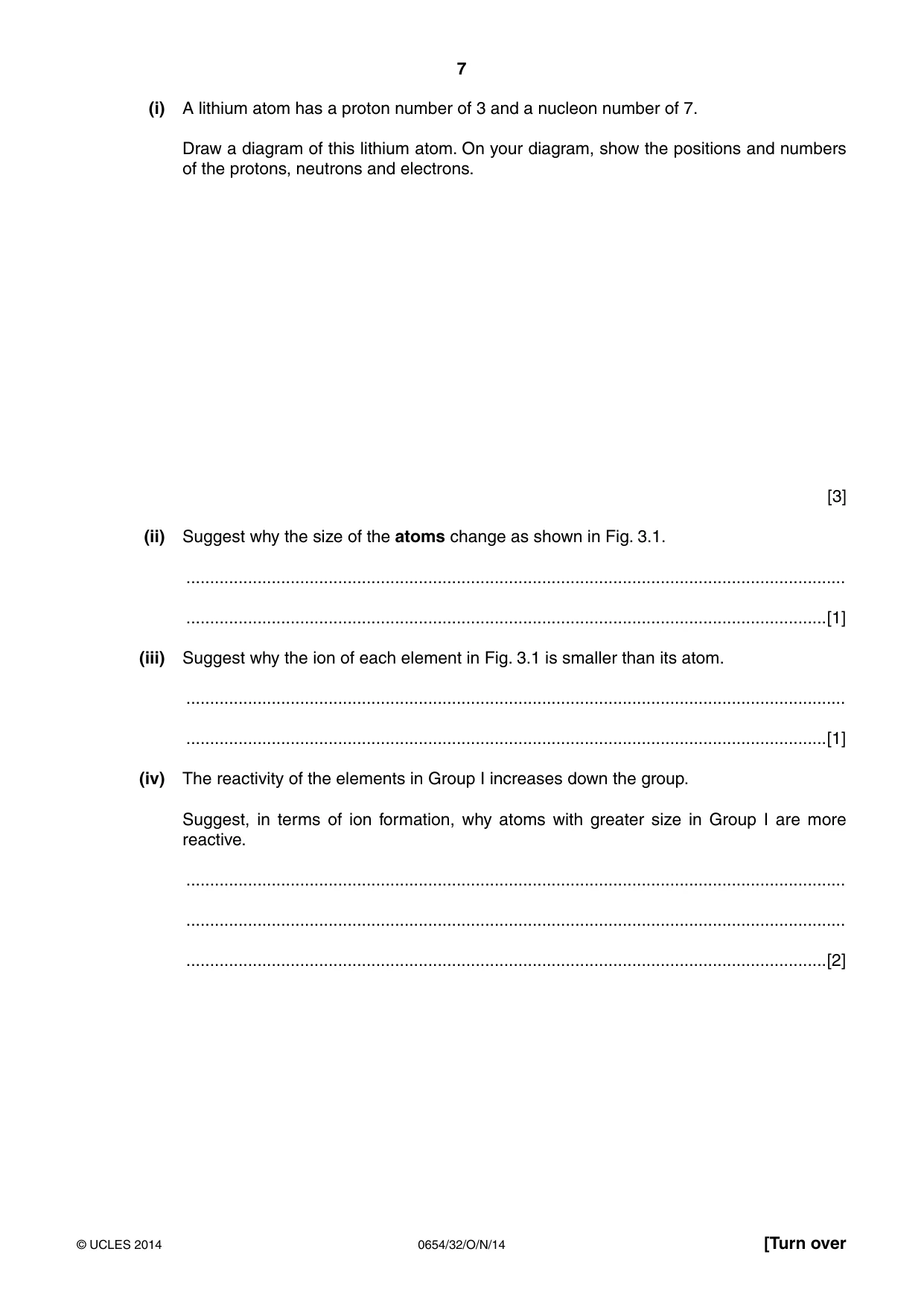 Cambridge IGCSE Sciences - Co-ordinated (Double) 0654 2014 Oct/Nov Paper 3 · Variant 2 question paper, page 7 of 32