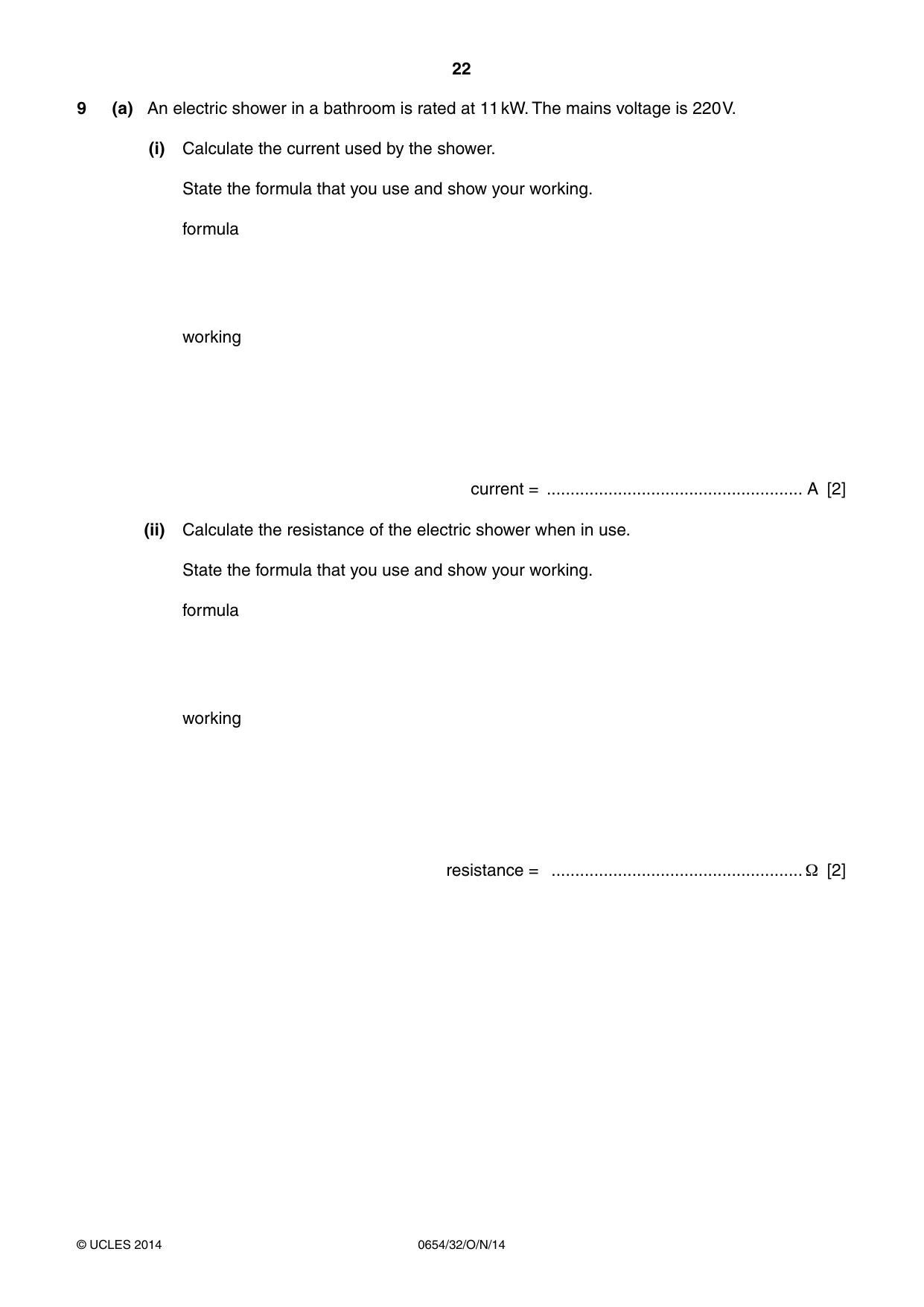 Cambridge IGCSE Sciences - Co-ordinated (Double) 0654 2014 Oct/Nov Paper 3 · Variant 2 question paper, page 22 of 32