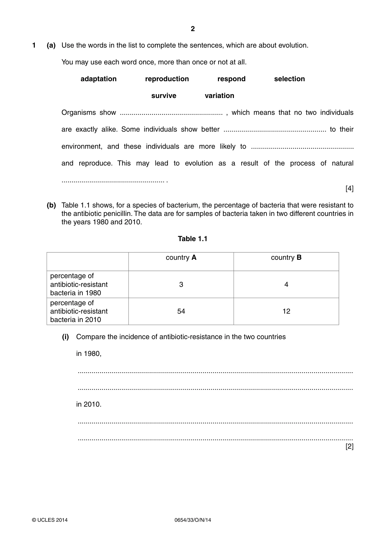Cambridge IGCSE Sciences - Co-ordinated (Double) 0654 2014 Oct/Nov Paper 3 · Variant 3 question paper, page 2 of 28