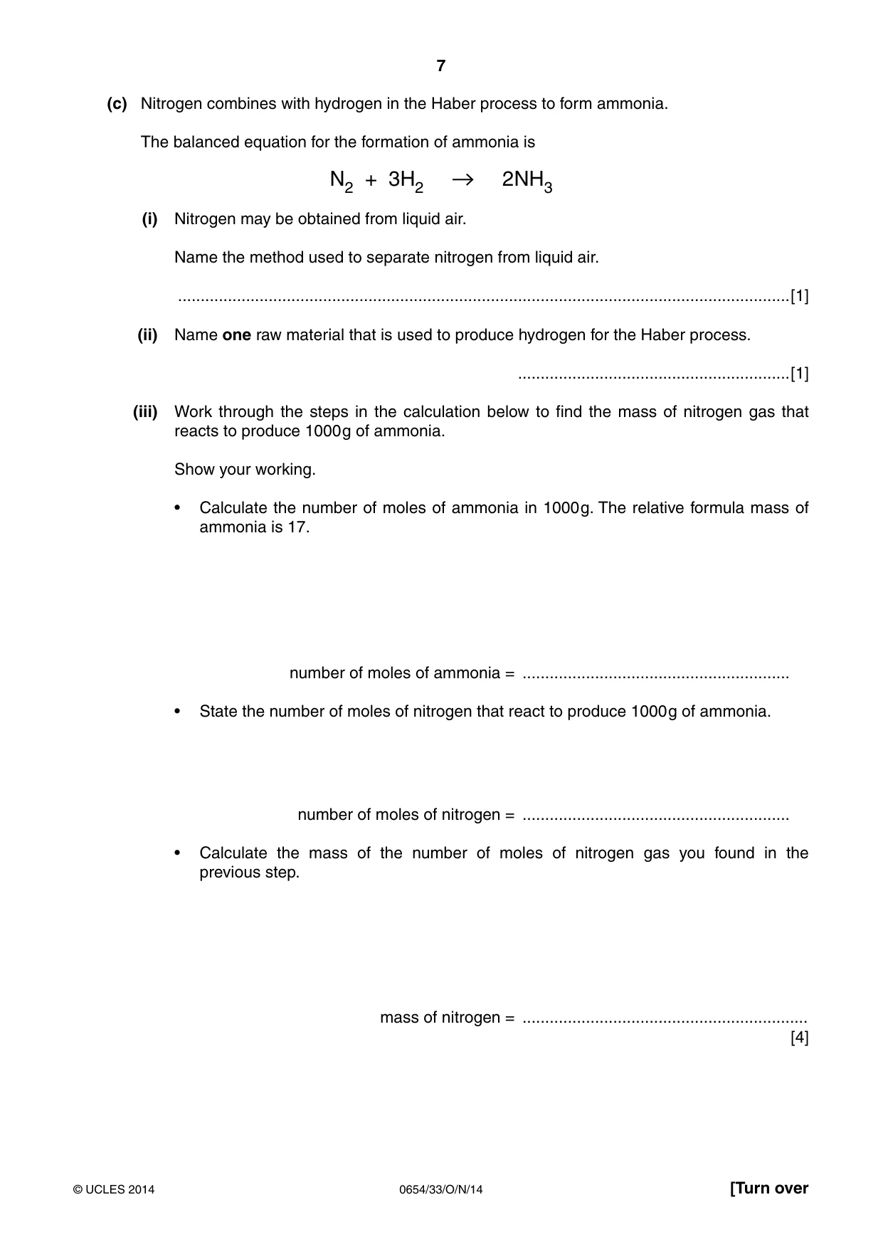 Cambridge IGCSE Sciences - Co-ordinated (Double) 0654 2014 Oct/Nov Paper 3 · Variant 3 question paper, page 7 of 28