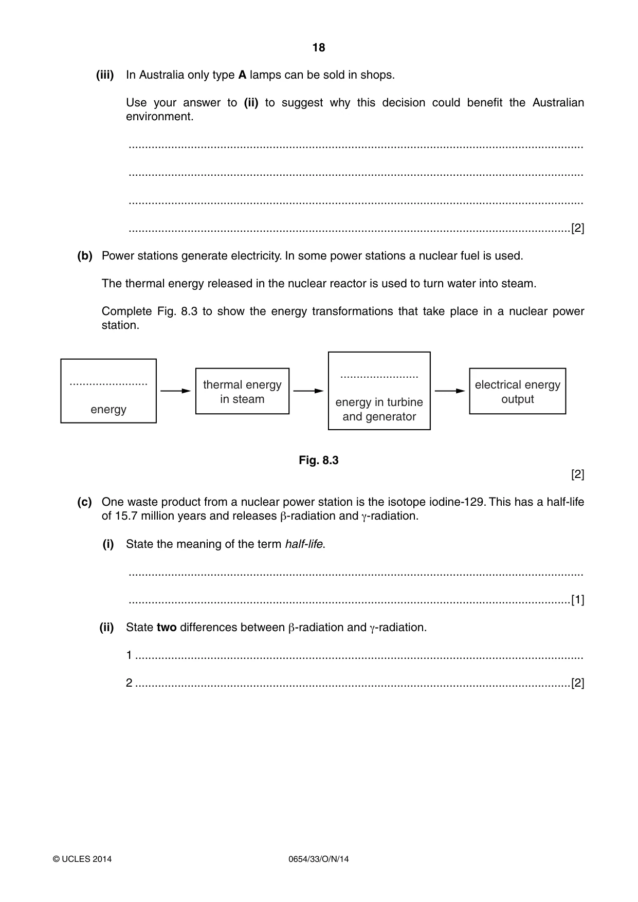 Cambridge IGCSE Sciences - Co-ordinated (Double) 0654 2014 Oct/Nov Paper 3 · Variant 3 question paper, page 18 of 28