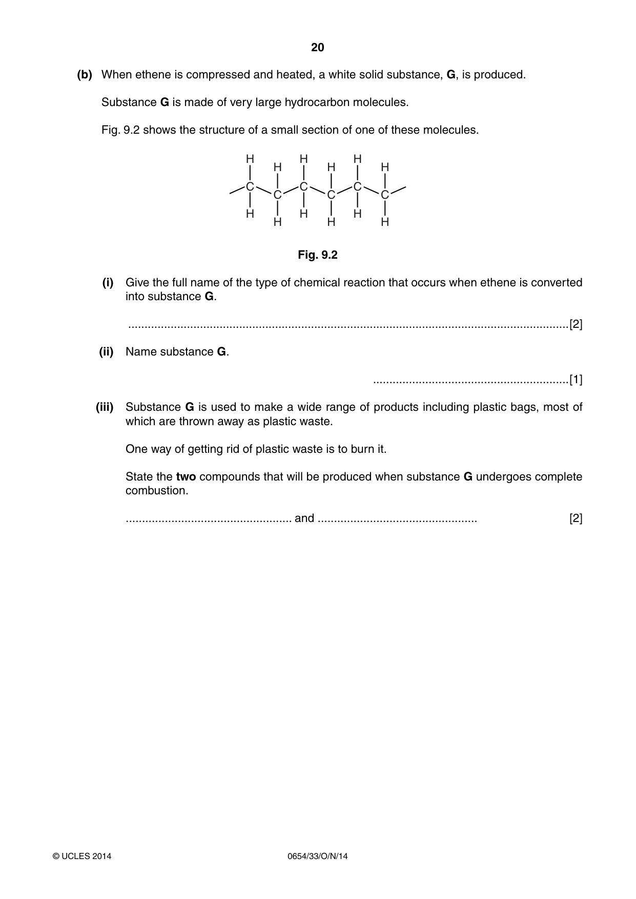 Cambridge IGCSE Sciences - Co-ordinated (Double) 0654 2014 Oct/Nov Paper 3 · Variant 3 question paper, page 20 of 28