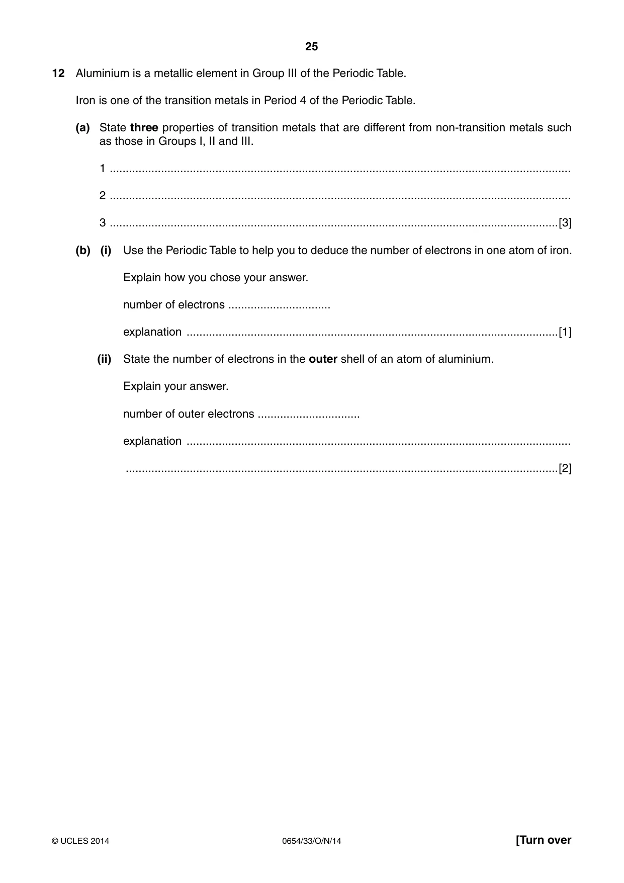 Cambridge IGCSE Sciences - Co-ordinated (Double) 0654 2014 Oct/Nov Paper 3 · Variant 3 question paper, page 25 of 28