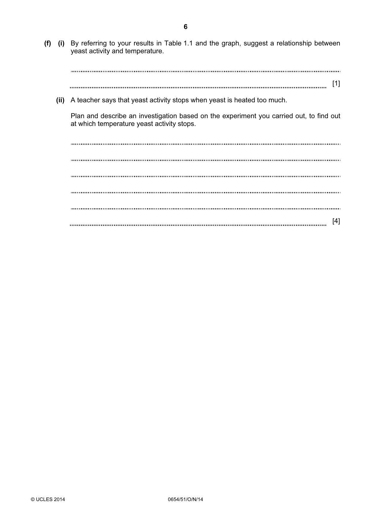 Cambridge IGCSE Sciences - Co-ordinated (Double) 0654 2014 Oct/Nov Paper 5 · Variant 1 question paper, page 6 of 12