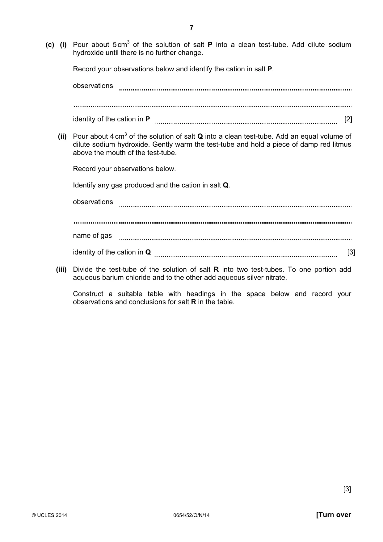 Cambridge IGCSE Sciences - Co-ordinated (Double) 0654 2014 Oct/Nov Paper 5 · Variant 2 question paper, page 7 of 12