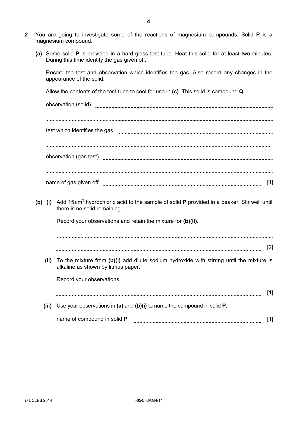 Cambridge IGCSE Sciences - Co-ordinated (Double) 0654 2014 Oct/Nov Paper 5 · Variant 3 question paper, page 4 of 8