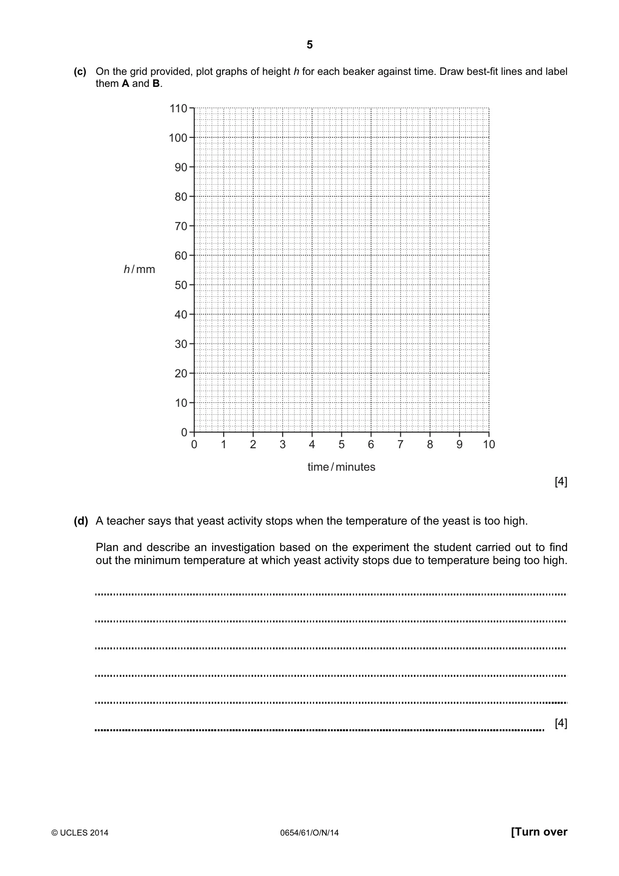 Cambridge IGCSE Sciences - Co-ordinated (Double) 0654 2014 Oct/Nov Paper 6 · Variant 1 question paper, page 5 of 24