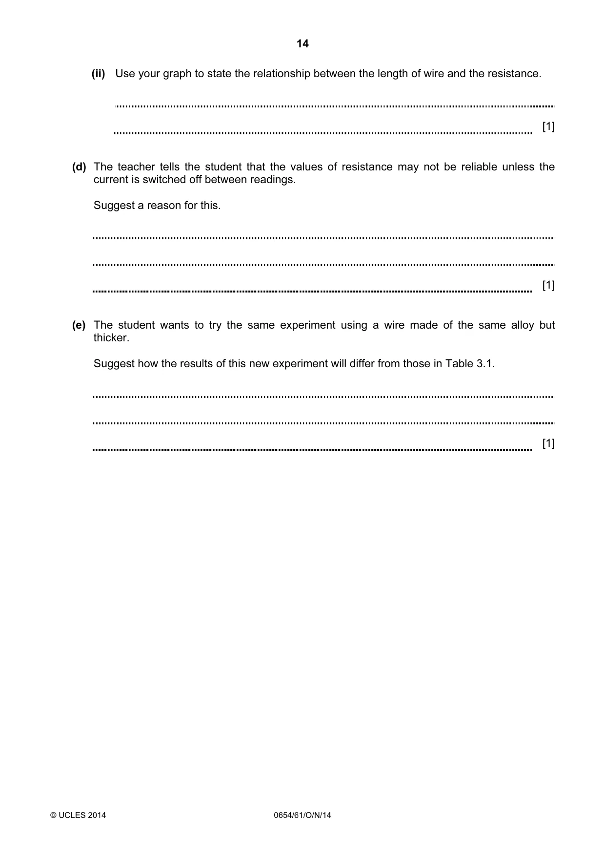 Cambridge IGCSE Sciences - Co-ordinated (Double) 0654 2014 Oct/Nov Paper 6 · Variant 1 question paper, page 14 of 24
