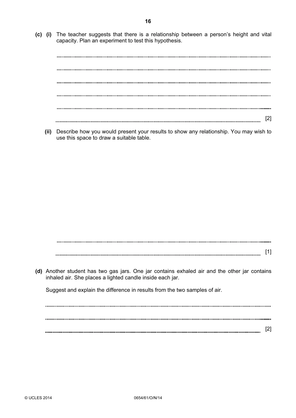 Cambridge IGCSE Sciences - Co-ordinated (Double) 0654 2014 Oct/Nov Paper 6 · Variant 1 question paper, page 16 of 24