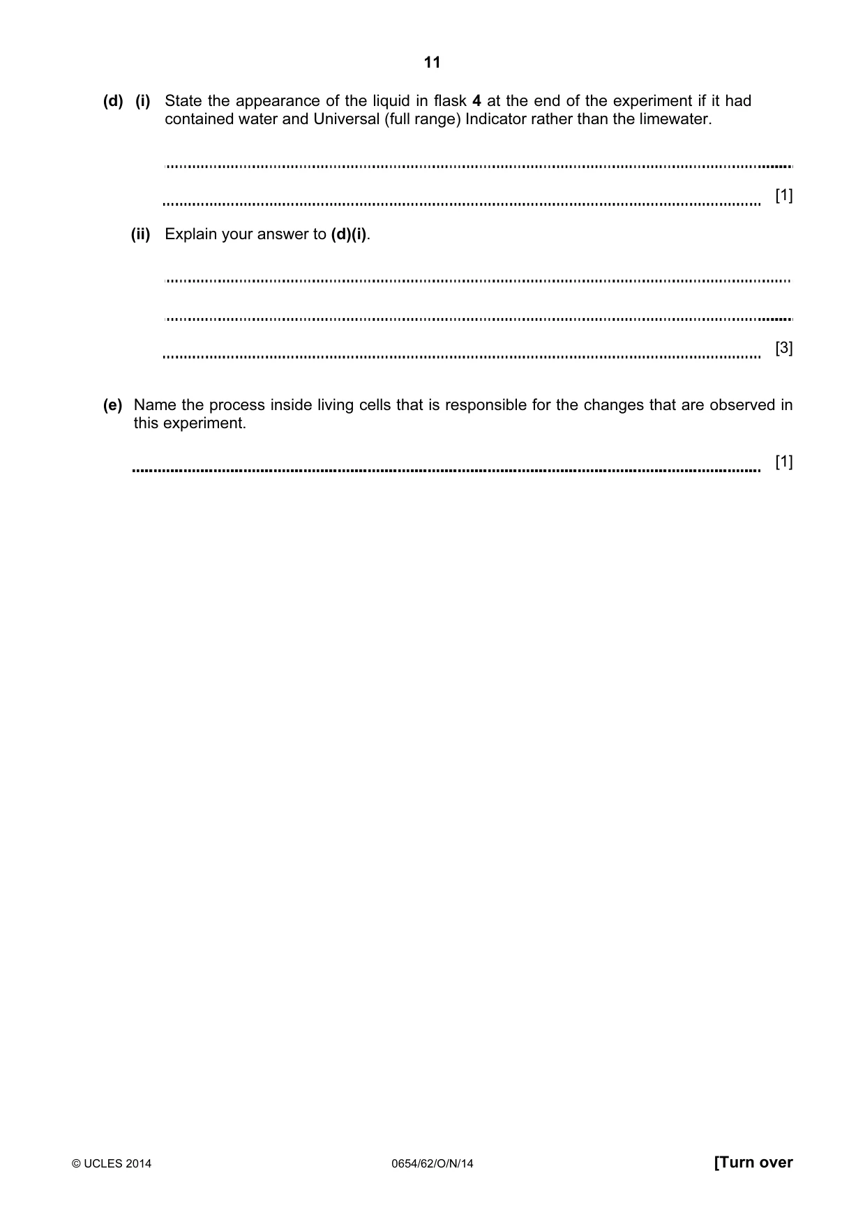 Cambridge IGCSE Sciences - Co-ordinated (Double) 0654 2014 Oct/Nov Paper 6 · Variant 2 question paper, page 11 of 16