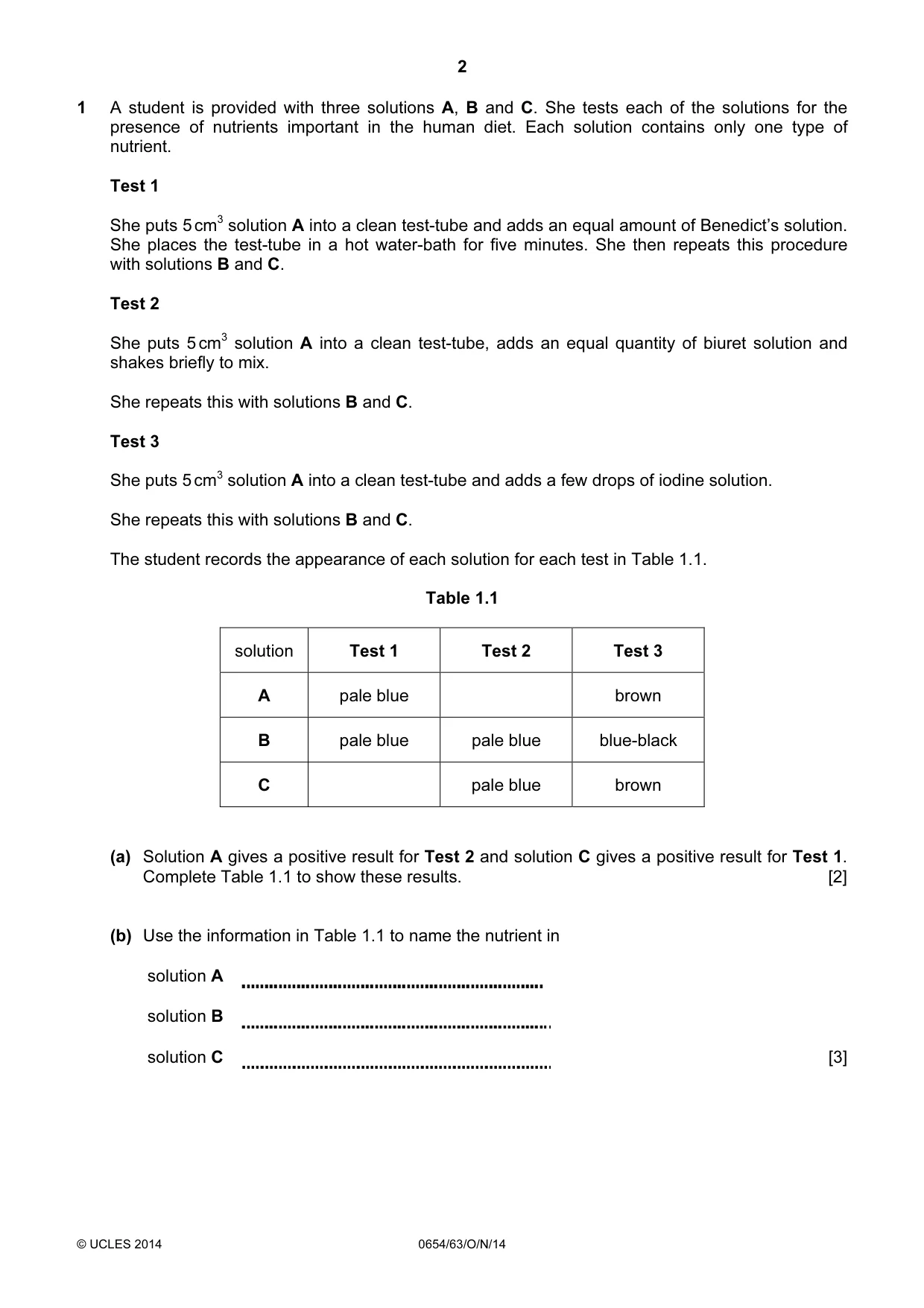 Cambridge IGCSE Sciences - Co-ordinated (Double) 0654 2014 Oct/Nov Paper 6 · Variant 3 question paper, page 2 of 20