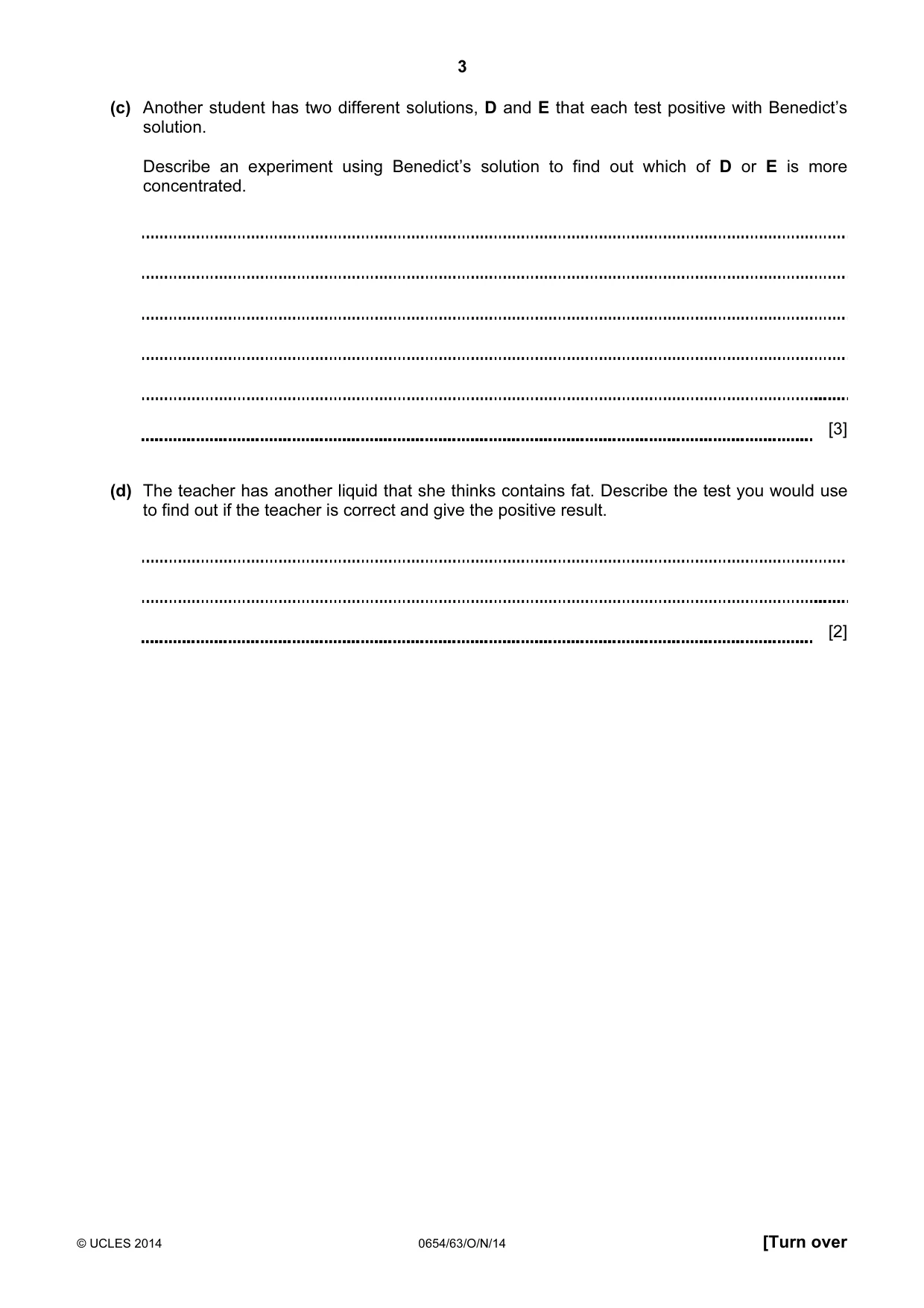 Cambridge IGCSE Sciences - Co-ordinated (Double) 0654 2014 Oct/Nov Paper 6 · Variant 3 question paper, page 3 of 20