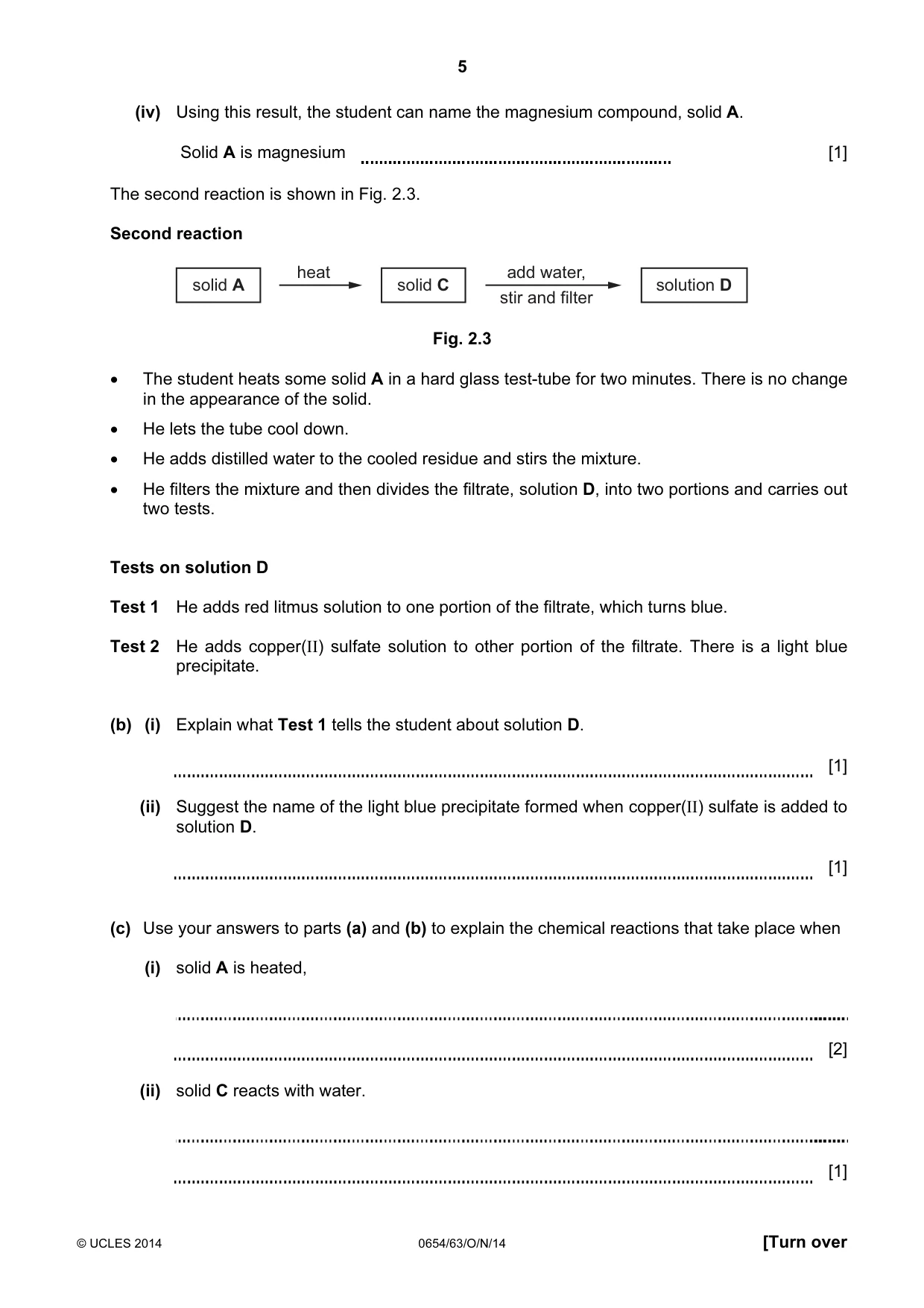 Cambridge IGCSE Sciences - Co-ordinated (Double) 0654 2014 Oct/Nov Paper 6 · Variant 3 question paper, page 5 of 20