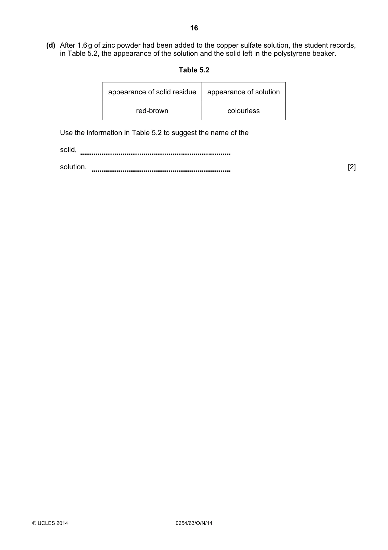 Cambridge IGCSE Sciences - Co-ordinated (Double) 0654 2014 Oct/Nov Paper 6 · Variant 3 question paper, page 16 of 20
