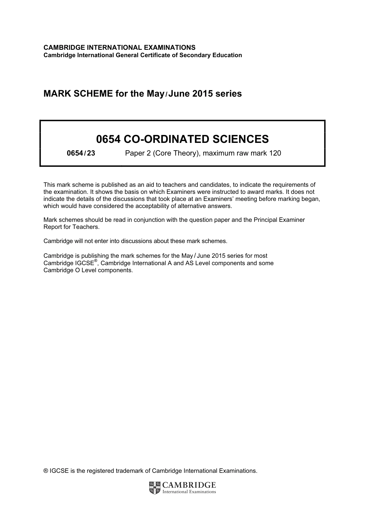 Mark scheme, page 1 of 7