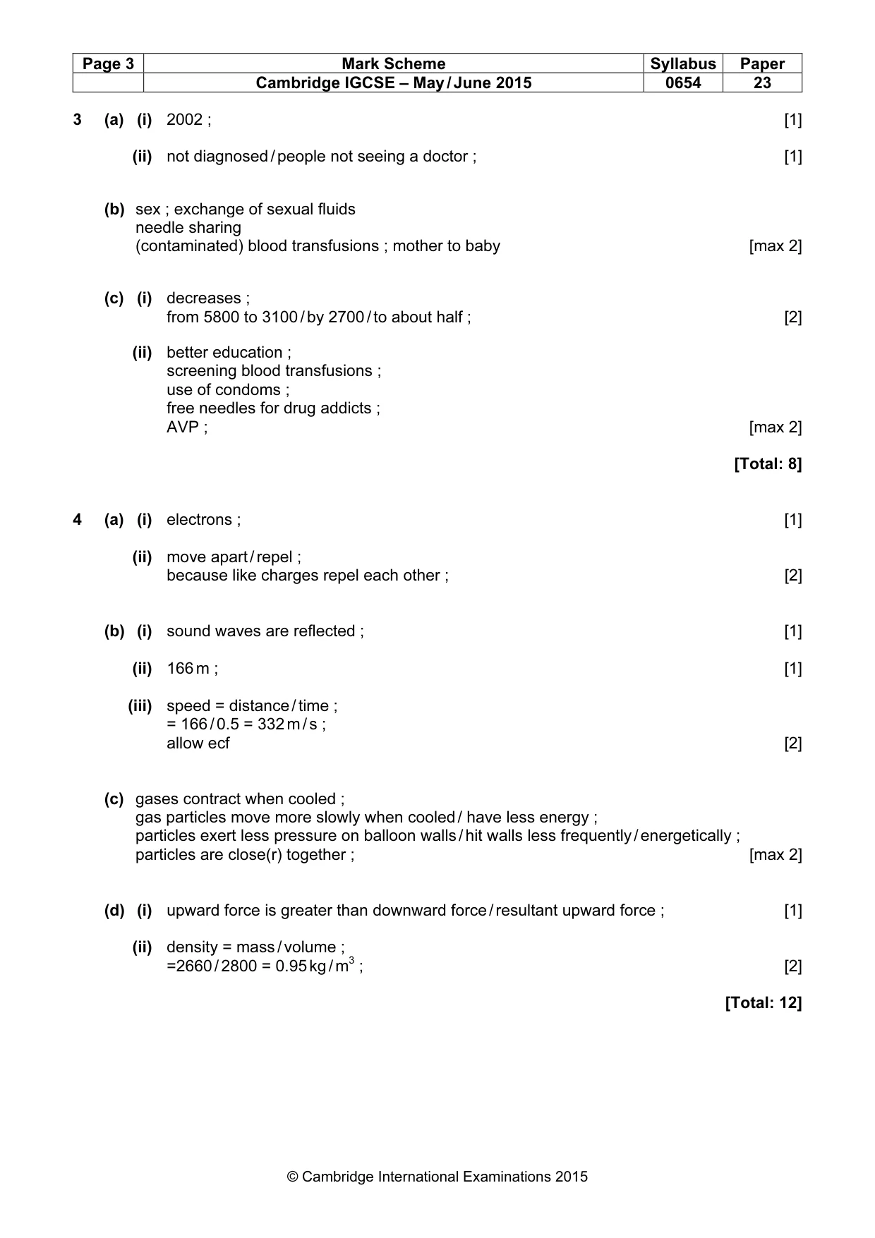 Mark scheme, page 3 of 7