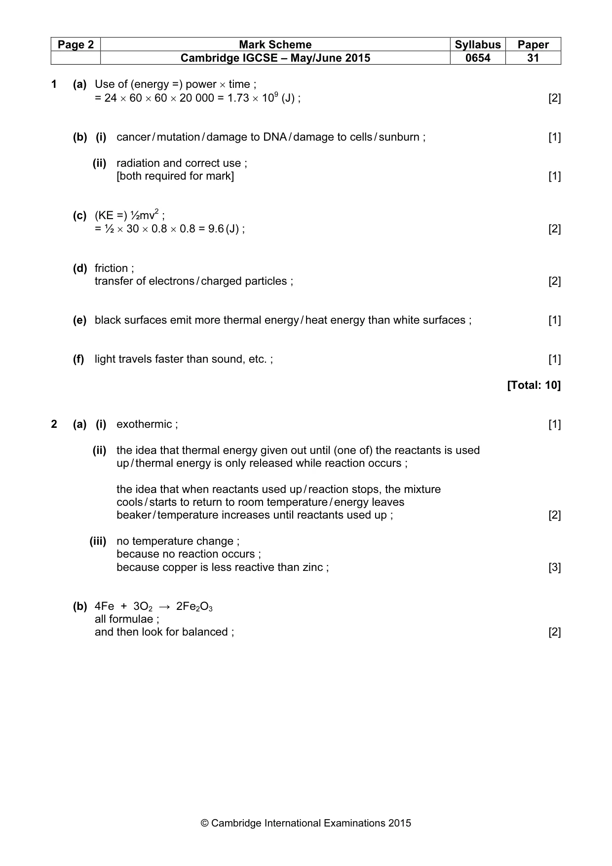 Mark scheme, page 2 of 8