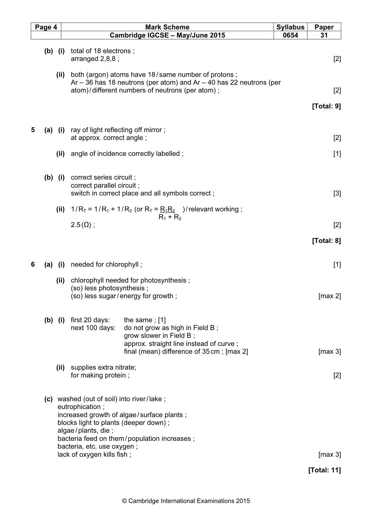 Mark scheme, page 4 of 8