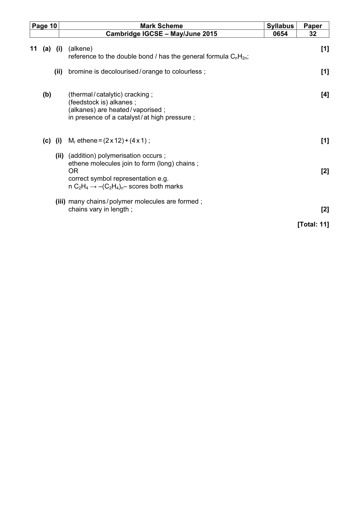 Mark scheme, page 10 of 12