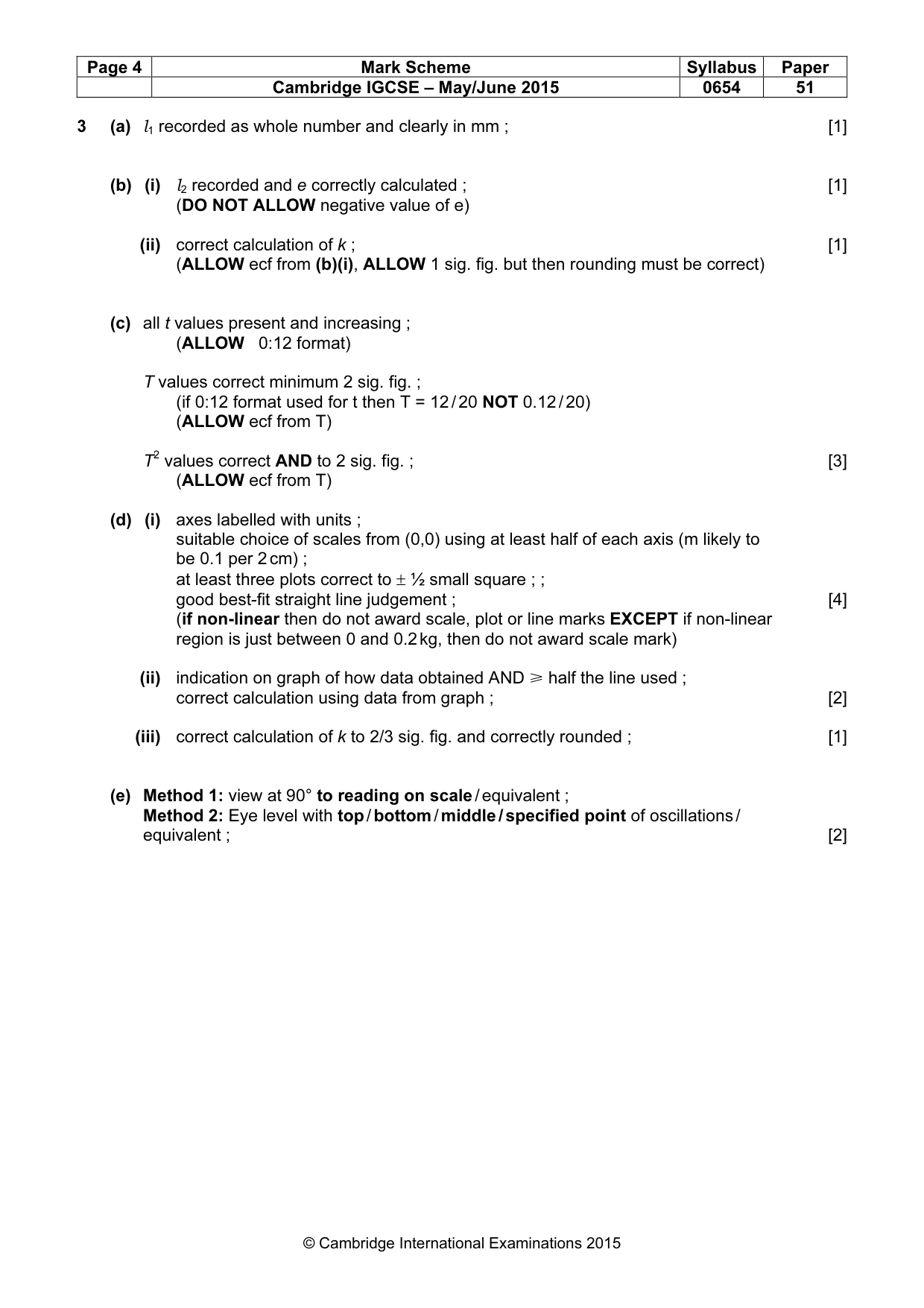 Mark scheme, page 4 of 4