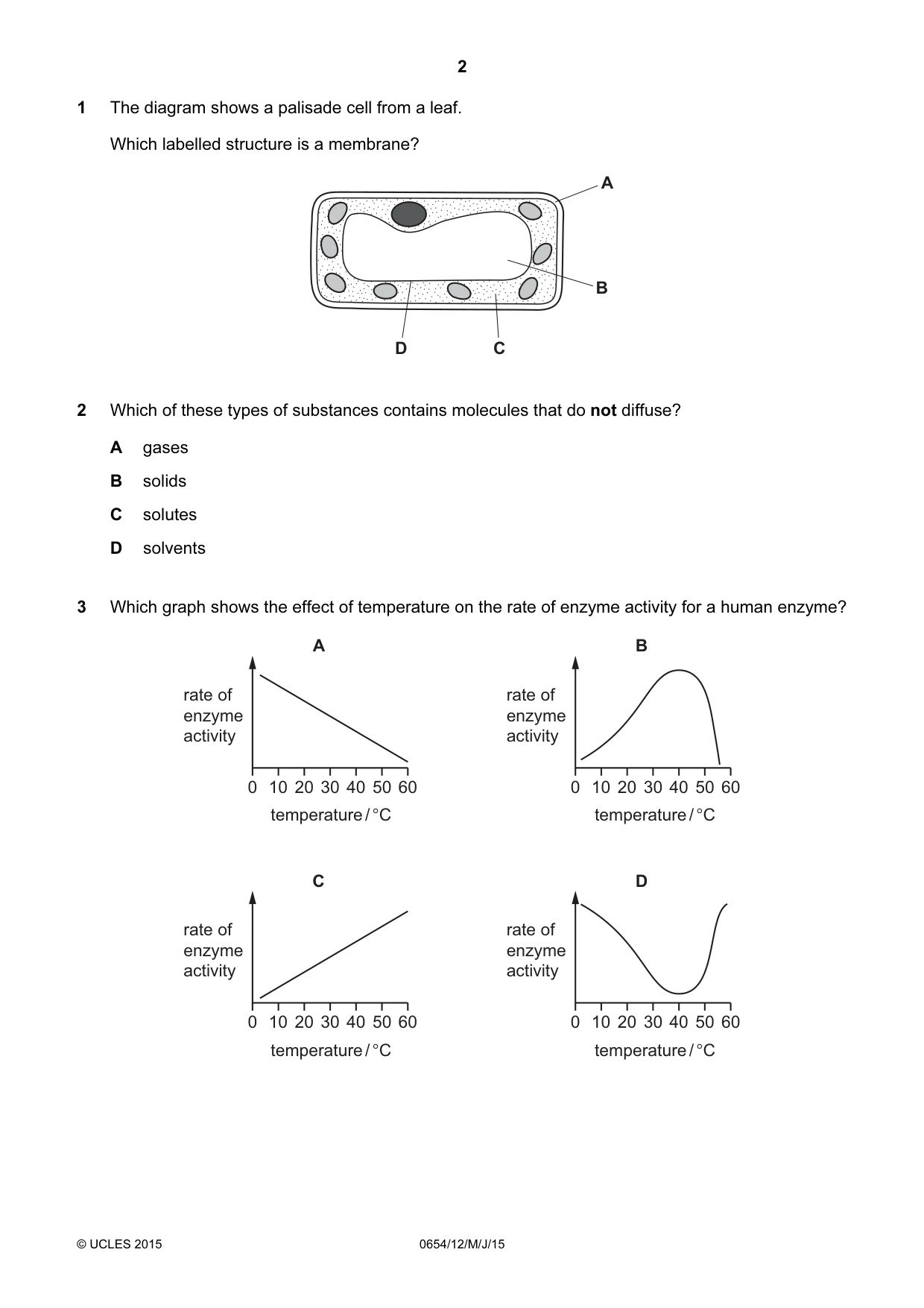 Cambridge IGCSE Sciences - Co-ordinated (Double) 0654 2015 May/June Paper 1 · Variant 2 question paper, page 2 of 20