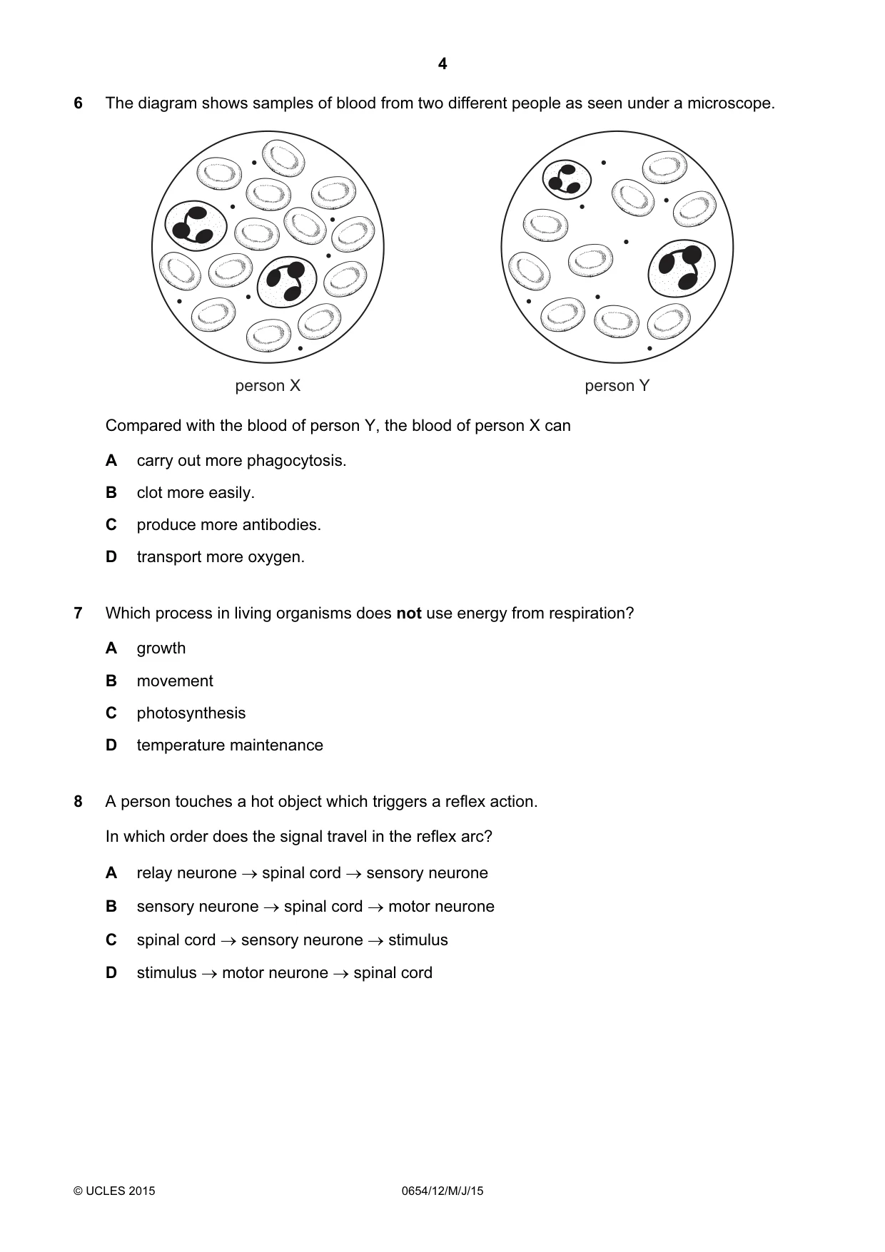 Cambridge IGCSE Sciences - Co-ordinated (Double) 0654 2015 May/June Paper 1 · Variant 2 question paper, page 4 of 20