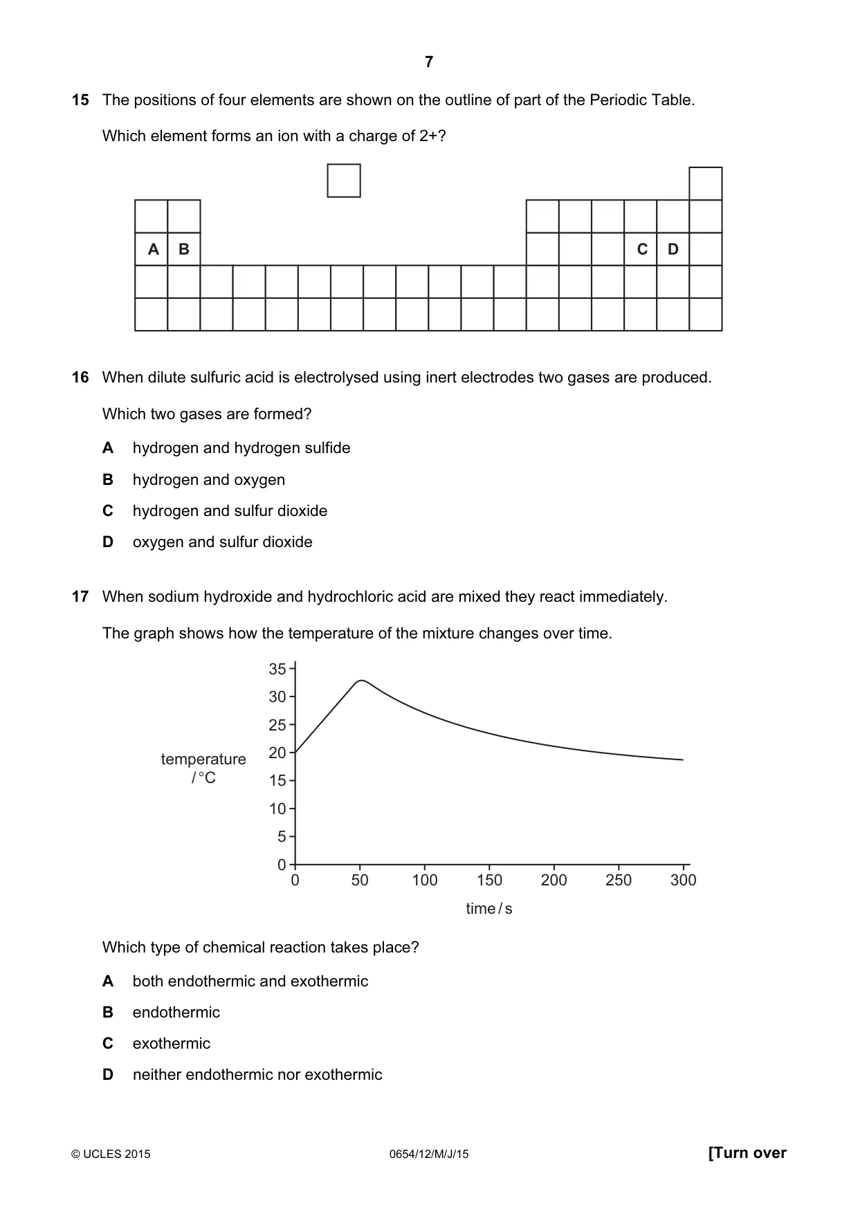 Cambridge IGCSE Sciences - Co-ordinated (Double) 0654 2015 May/June Paper 1 · Variant 2 question paper, page 7 of 20