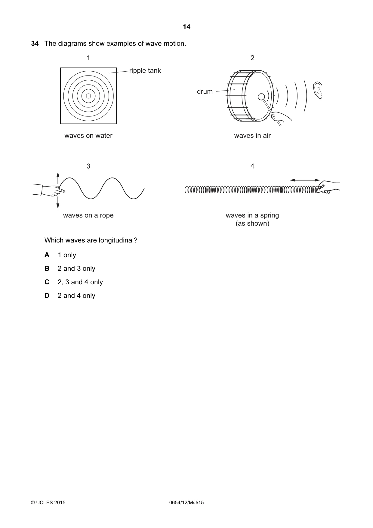Cambridge IGCSE Sciences - Co-ordinated (Double) 0654 2015 May/June Paper 1 · Variant 2 question paper, page 14 of 20