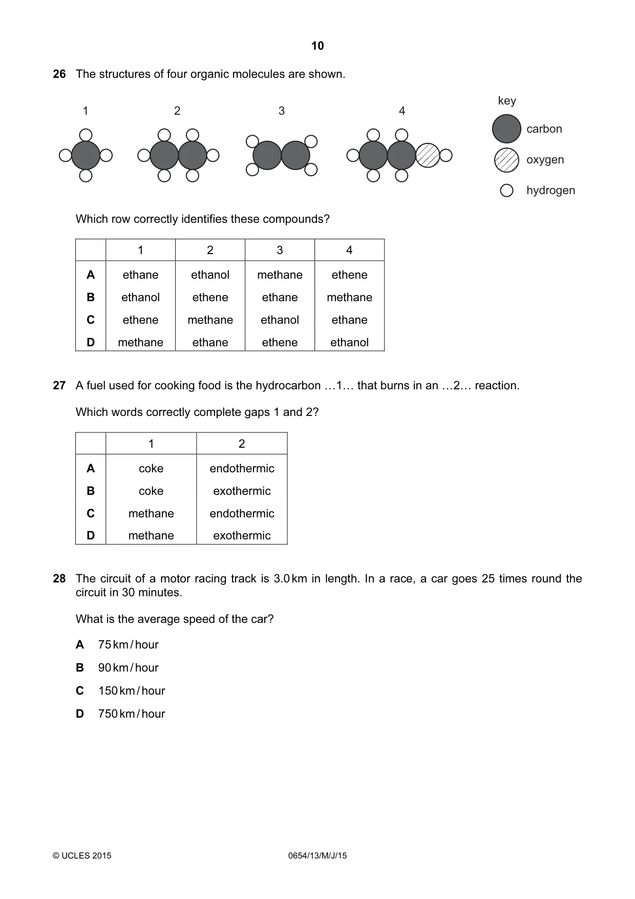 Cambridge IGCSE Sciences - Co-ordinated (Double) 0654 2015 May/June Paper 1 · Variant 3 question paper, page 10 of 16