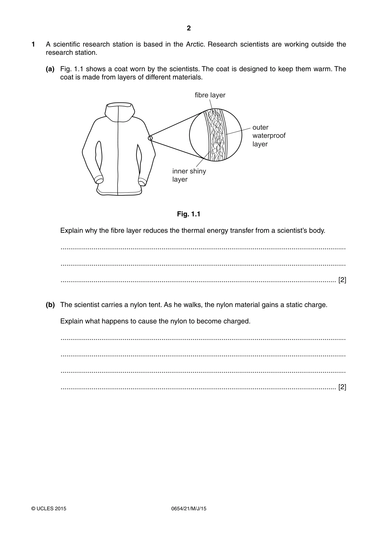 Cambridge IGCSE Sciences - Co-ordinated (Double) 0654 2015 May/June Paper 2 · Variant 1 question paper, page 2 of 32