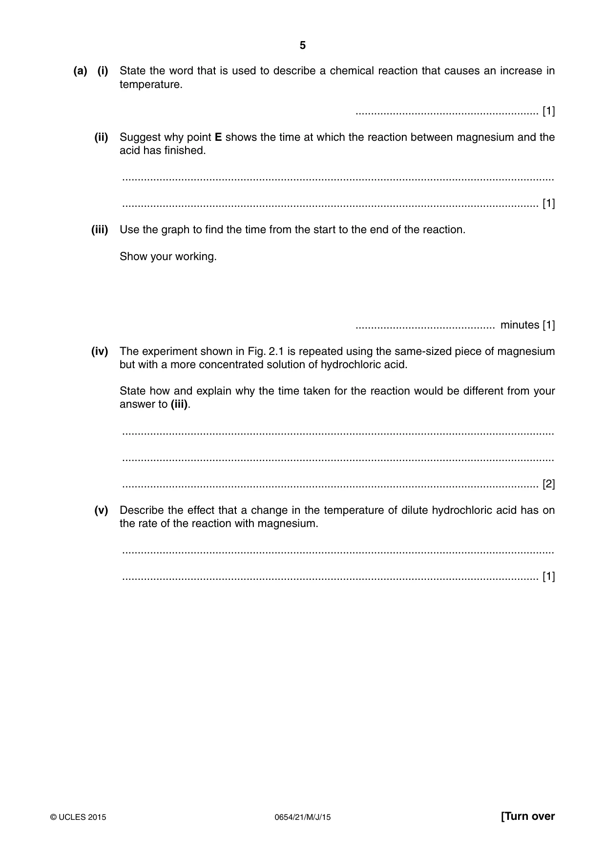 Cambridge IGCSE Sciences - Co-ordinated (Double) 0654 2015 May/June Paper 2 · Variant 1 question paper, page 5 of 32