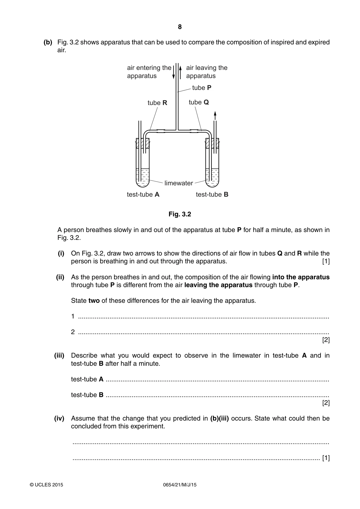 Cambridge IGCSE Sciences - Co-ordinated (Double) 0654 2015 May/June Paper 2 · Variant 1 question paper, page 8 of 32