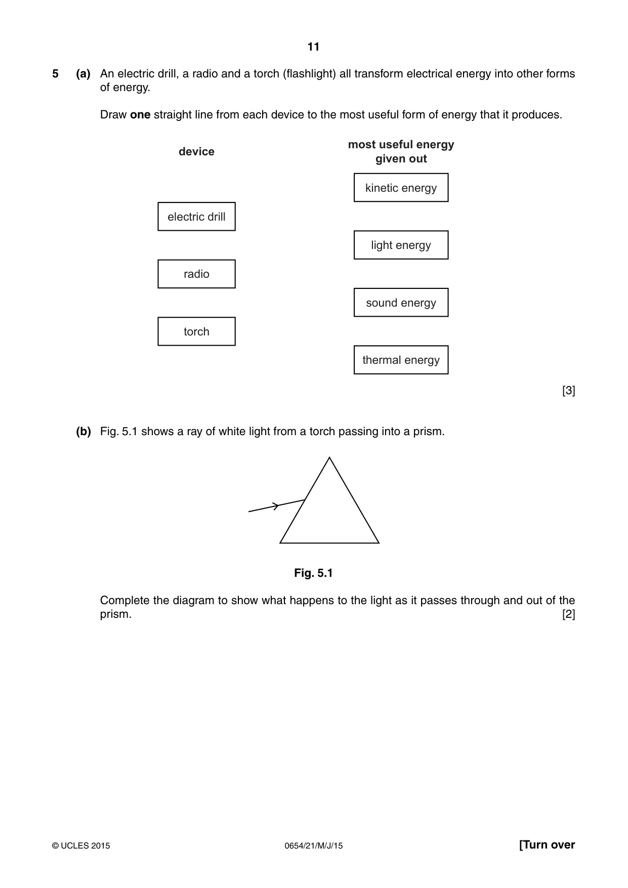 Cambridge IGCSE Sciences - Co-ordinated (Double) 0654 2015 May/June Paper 2 · Variant 1 question paper, page 11 of 32
