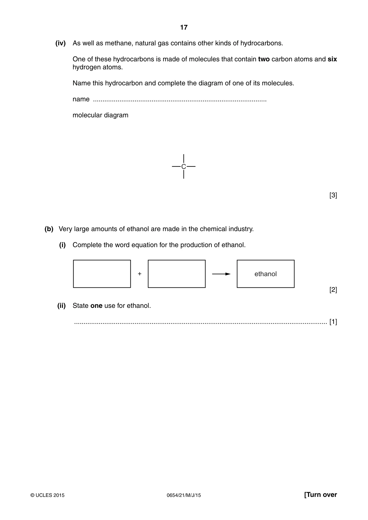 Cambridge IGCSE Sciences - Co-ordinated (Double) 0654 2015 May/June Paper 2 · Variant 1 question paper, page 17 of 32