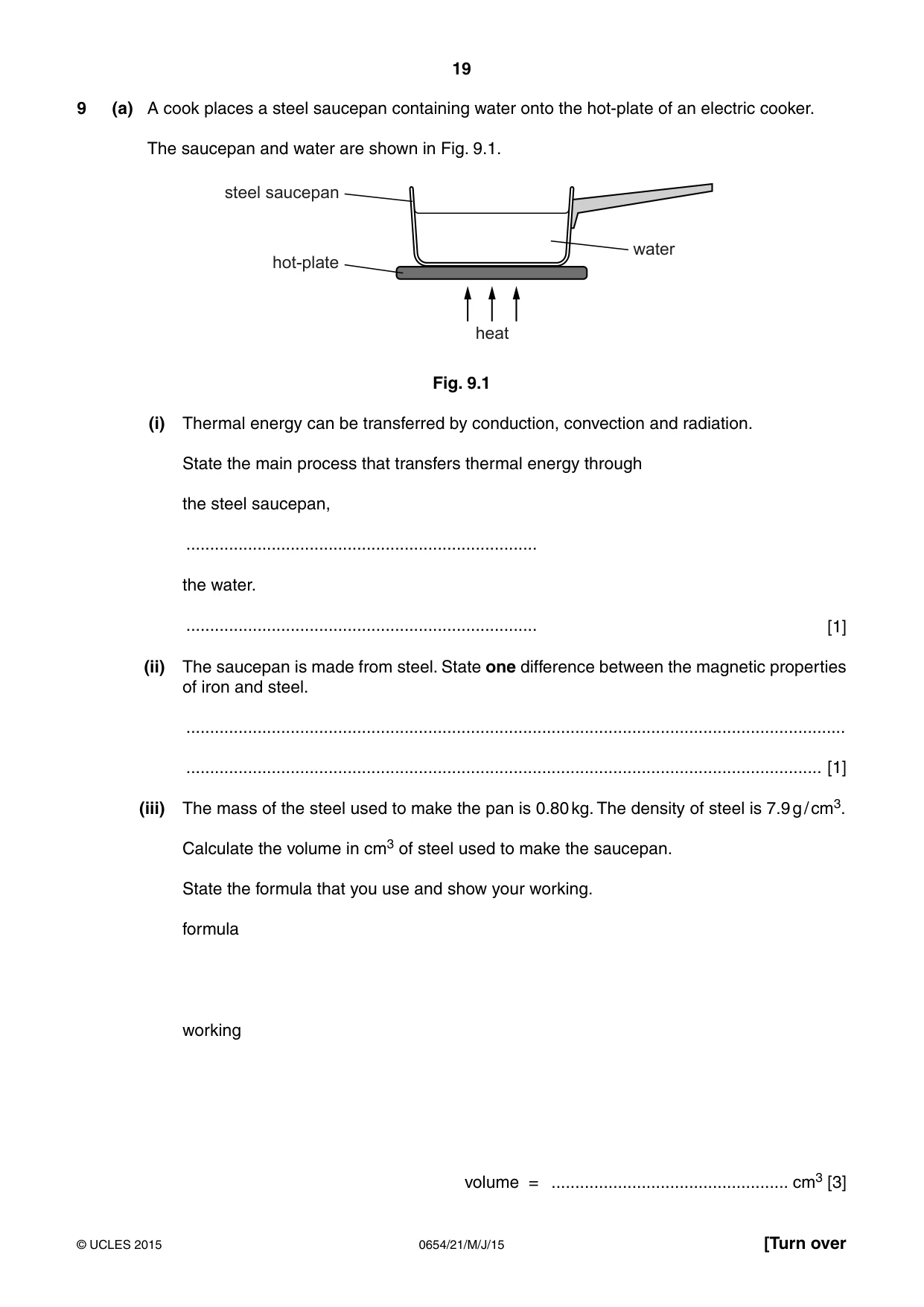 Cambridge IGCSE Sciences - Co-ordinated (Double) 0654 2015 May/June Paper 2 · Variant 1 question paper, page 19 of 32