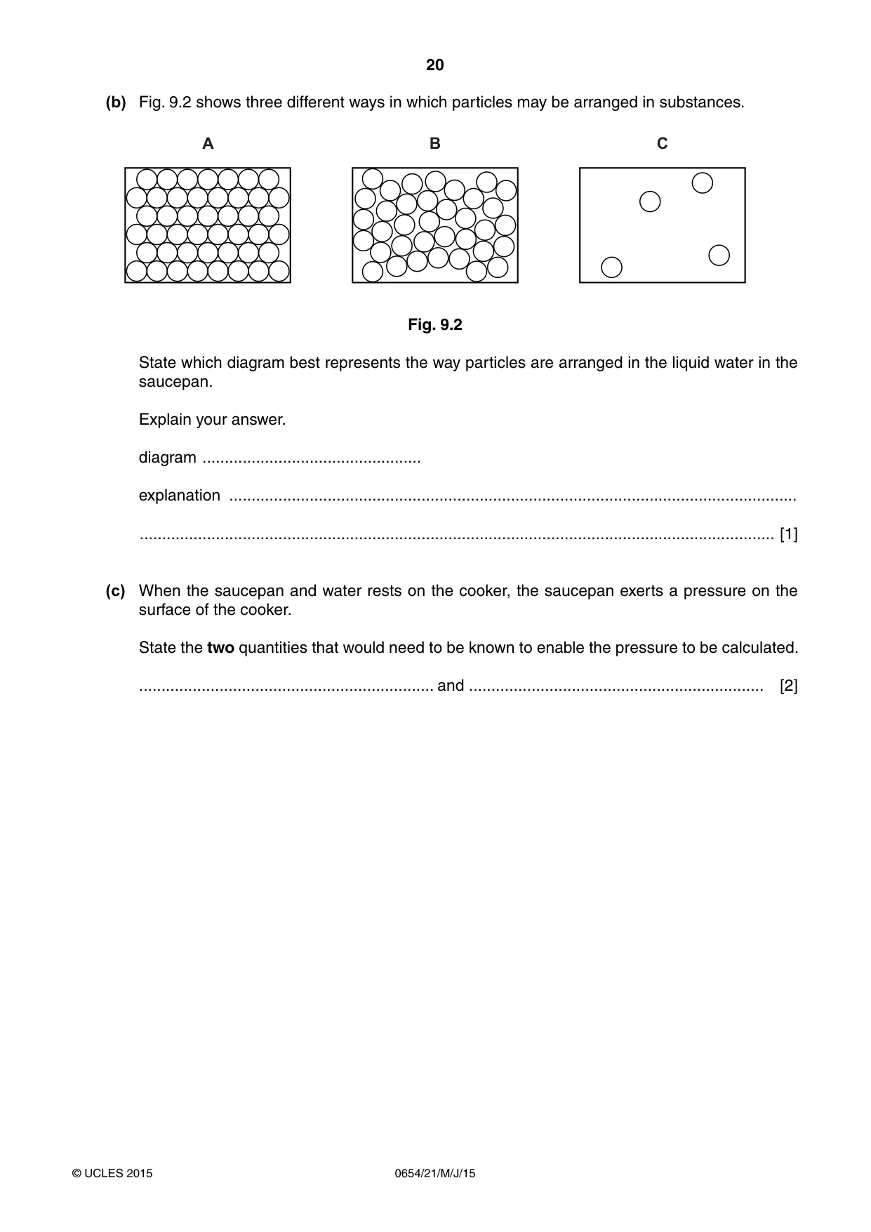 Cambridge IGCSE Sciences - Co-ordinated (Double) 0654 2015 May/June Paper 2 · Variant 1 question paper, page 20 of 32