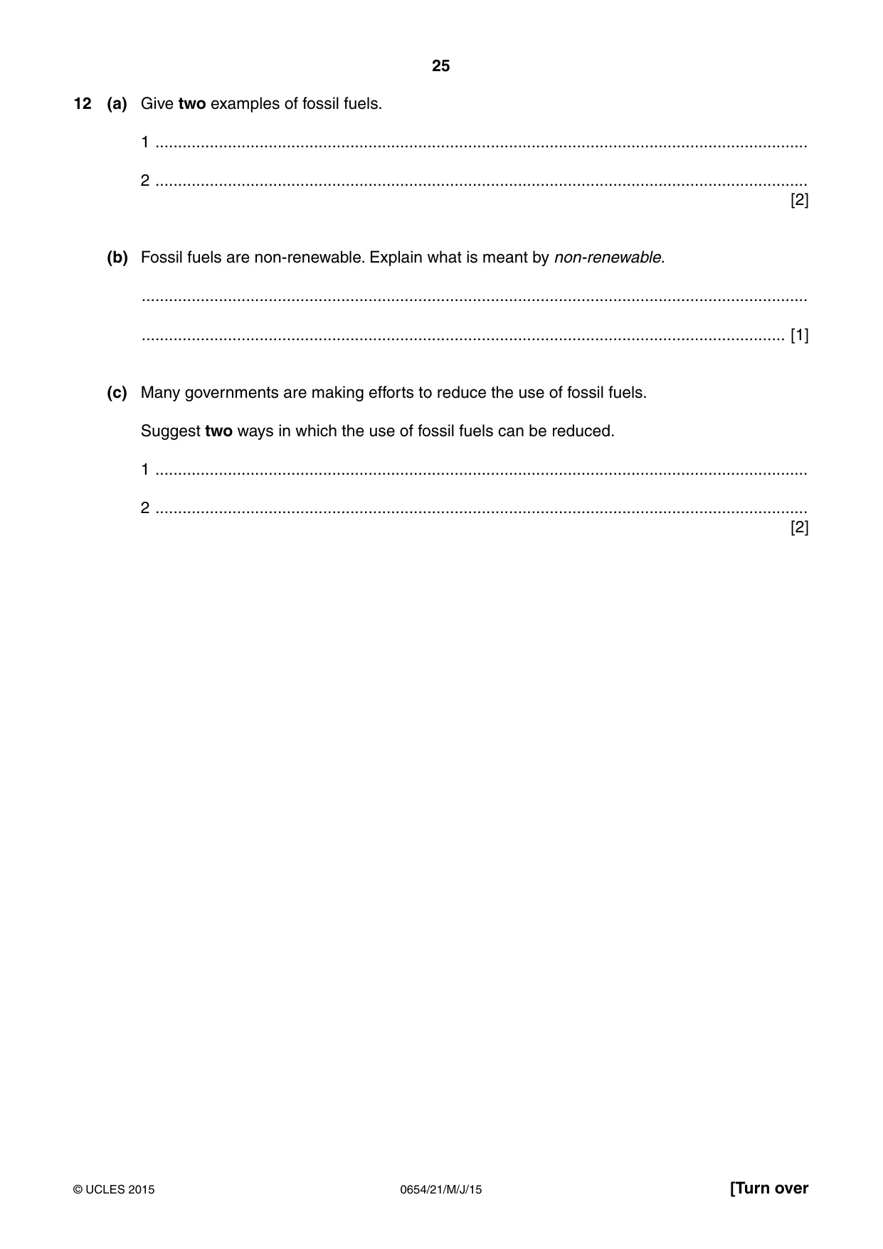 Cambridge IGCSE Sciences - Co-ordinated (Double) 0654 2015 May/June Paper 2 · Variant 1 question paper, page 25 of 32