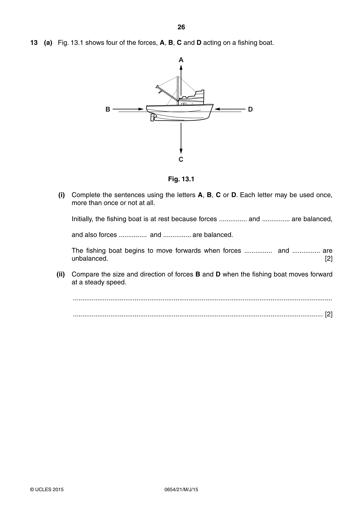 Cambridge IGCSE Sciences - Co-ordinated (Double) 0654 2015 May/June Paper 2 · Variant 1 question paper, page 26 of 32